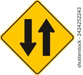 two way traffic, Traffic Sign , Vector, symbol, transport icon