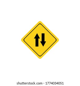 Two way traffic sign, vector illustration