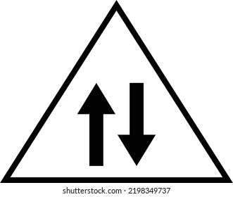 Two way traffic sign, vector illustration