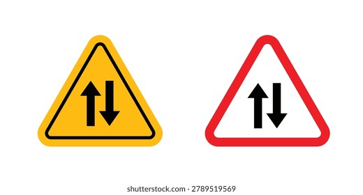 Two way traffic sign vector illustration on white