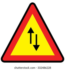 Two way traffic sign, vector illustration