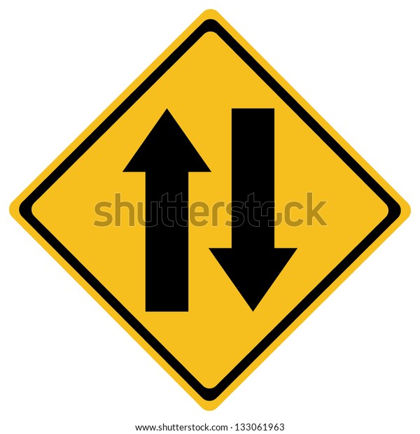 Two Way Traffic Sign Vector Illustration Stock Vector (Royalty Free ...