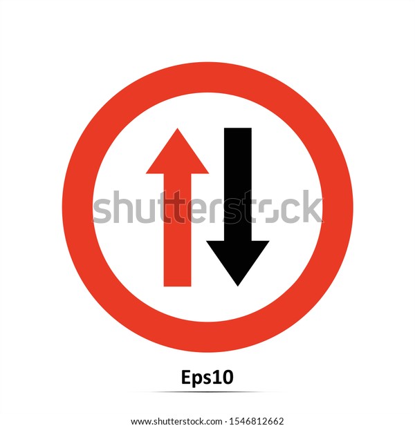 Two Way Traffic Sign Vector Illustration Stock Vector (Royalty Free ...