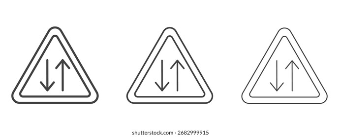 Señales de tráfico bidireccionales - Ilustración vectorial editable de la carrera