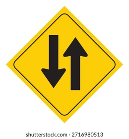 Señales de advertencia de tráfico bidireccional (símbolo) para el control de tráfico temporal