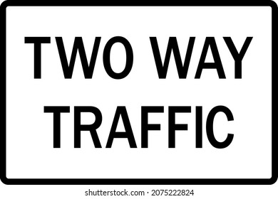 Two Way Traffic Text Sign Black Stock Vector (Royalty Free) 2075222824 ...