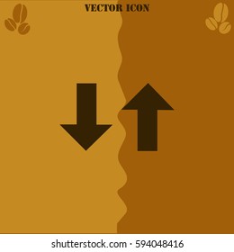 Two way vector  icon Coffee symbol background.