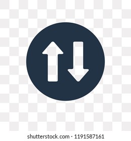 Two way vector icon isolated on transparent background, Two way transparency concept can be used web and mobile