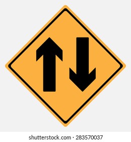 Two Way  Warning Sign 