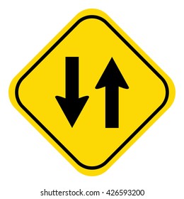 Two way warning sign