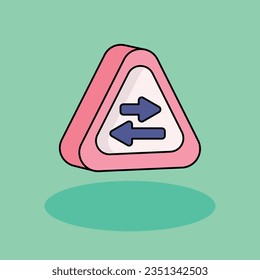 Ilustración de icono de dos formas libre vectorial.Signos de advertencia y concepto de icono Textos aislados . estilo de dibujos animados planos