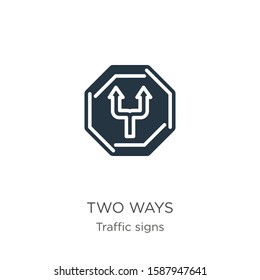 Two ways icon vector. Trendy flat two ways icon from traffic signs collection isolated on white background. Vector illustration can be used for web and mobile graphic design, logo, eps10