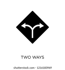 Two ways sign icon. Two ways sign symbol design from Traffic signs collection. Simple element vector illustration on white background.