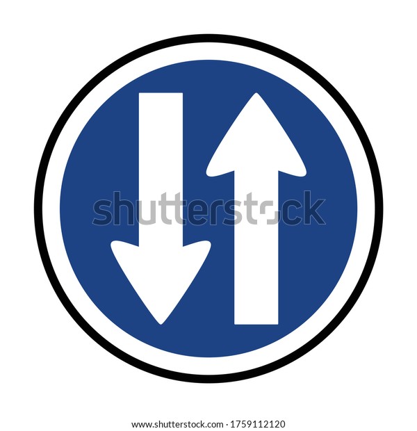 two ways\
sign, parallel way, traffic sign\
vector