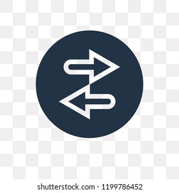 Two ways vector icon isolated on transparent background, Two ways transparency concept can be used web and mobile