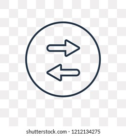 Two ways vector outline icon isolated on transparent background, high quality linear Two ways transparency concept can be used web and mobile