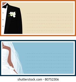 Two wedding banner with a bride and a groom.