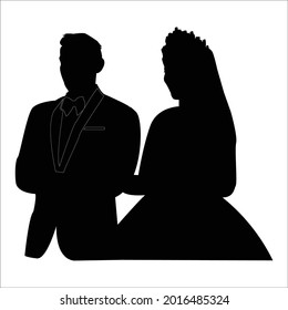 two wedding party brides. icon vector illustration