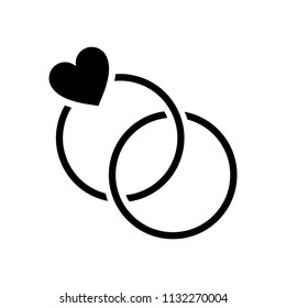 Two wedding rings graphic illustration