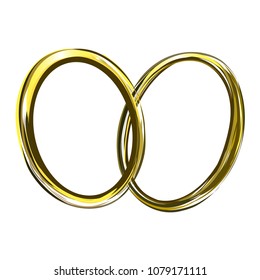 Two Wedding Rings Isolated on White Background. Together Forever Concept. Vector Illustration Retro Design