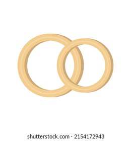 Two wedding rings on a white background. vector illustration