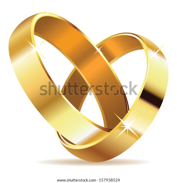 Two Wedding Rings Shape Heart On Stock Vector (Royalty Free) 157938524 ...