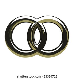 Two wedding rings symbol