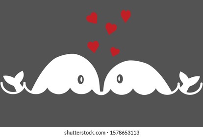 two whales vector illustration for poster,greeting card,banner,t-shirt.