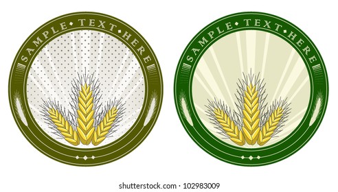 Two wheat badges - concept of agriculture