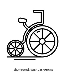 Two wheel bycicle line icon, concept sign, outline vector illustration, linear symbol. 