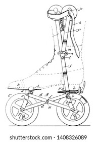 Dos patinetas en ciclo de ruedas que se encuentran entre el patinaje agresivo y recreativo, el dibujo de líneas vintage o la ilustración de grabado.