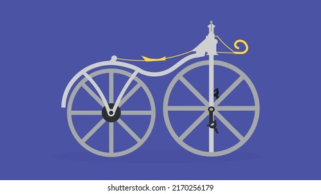 Two wheeled retro bike illustration