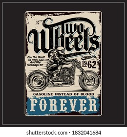 Two wheels forever graphic illustrator