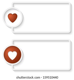 two white abstract text frame with heart