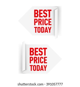 Two White Arrow Paper Stickers for Design