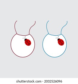 Two white baby aprons, vector