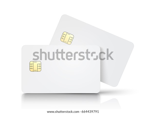 Two White Blank Chip Cards One Stock Vector Royalty Free 664439791