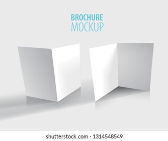 Two White Brochure design isolated on grey.Realistic style.