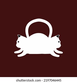 Two white cat  vector logo