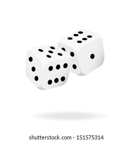 Two white dice