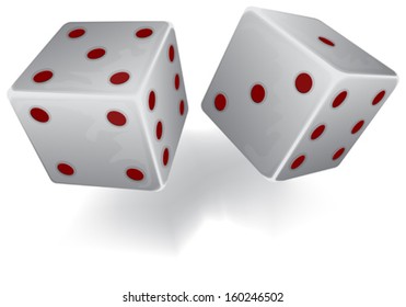 Two white dices. 
