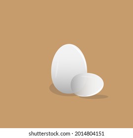 two white eggs vector model design art 