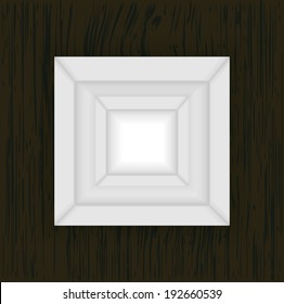 Two white empty plates on wood background, Eps 10