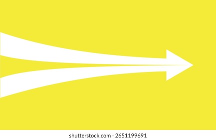 Two white half arrows coming together and merging, forming a single arrow on a background.
