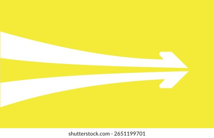 Two white half arrows coming together and merging, forming a single arrow on a background.