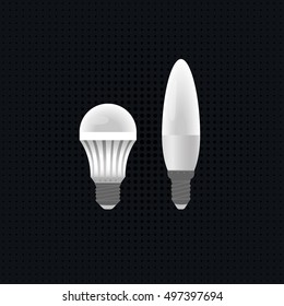 two white LED energy-saving light lamps of different shapes