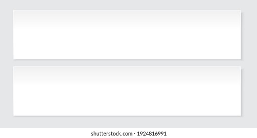 Two white long rectangles in 3d style. Website template design. Vector flat design. Stock image. EPS 10.