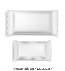 Two white packaging on a white background. Vector illustration