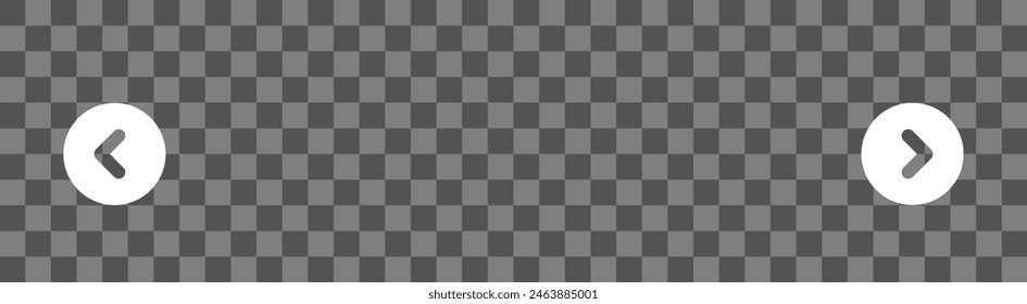 Two White Pagination Arrows on a Grey Checkered Background. White arrows for Pages Turn on Carousel Posts. Vector Illustration.