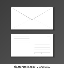 Two white paper envelope on dark background